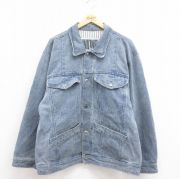 L★古着 ユニオンベイ 長袖 デニム ジャケット メンズ 00年代 00s コットン 紺 ネイビー 25aug09 中古 アウター