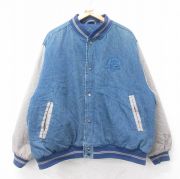 XL★古着 長袖 デニム ジャケット スタジャン メンズ 00年代 00s Sealy 大きいサイズ コットン 紺 ネイビー 25sep11 中古 アウター
