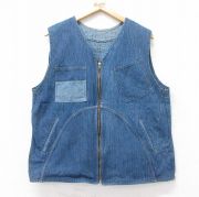 L★古着 デニム ベスト メンズ 80年代 80s タロン 紺 ネイビー 【spe】 25sep11 中古 アウター