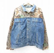 XL★古着 レッドヘッド 長袖 ジージャン メンズ 90年代 90s 大きいサイズ 紺 ネイビー デニム他 【spe】 25sep27 中古 アウター Gジャン デニム ジャケット