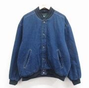 XL★古着 Wear Guard 長袖 デニム ジャケット メンズ 紺 内側キルティング【spe】 25dec05