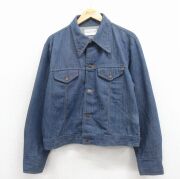 L★古着 FARAH 長袖 ジージャン メンズ 80年代 80s USA製 紺 デニム【spe】 26mar17