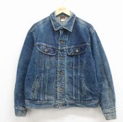 L★古着 リー Lee 長袖 ジージャン メンズ 80年代 80s コットン USA製 紺 デニム【spe】 26mar17