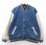 XL★古着 ルート66 長袖 デニム ジャケット スタジャン メンズ 00年代 00s 大きいサイズ コットン 紺 デニム他 内側キルティング【spe】 26apr04