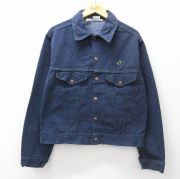 L★古着 ハンテン 長袖 ジージャン メンズ 70年代 70s コットン 濃紺 デニム【spe】 26apr21