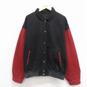 XL★古着 長袖 デニム ジャケット メンズ 00年代 00s 大きいサイズ ツートンカラー コットン カナダ製 黒他【spe】 26apr25