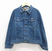 XL★古着 ラスラー 長袖 ジージャン メンズ 90年代 90s 大きいサイズ コットン USA製 紺 デニム【spe】 26apr30