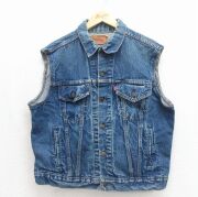 L★古着 リーバイス Levis 70506 デニム ベスト 90年代 90s コットン USA製 ネイビー デニム【spe】 26may29