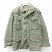 M★古着 長袖 ビンテージ ミリタリー フィールド ジャケット メンズ 60年代 60s M-65 セカンドタイプ USアーミー ボロ 緑系【spe】 26jan15