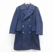 S★古着 長袖 ビンテージ ミリタリー コート メンズ 60年代 60s USAF ロング丈 ウール USA製 紺【spe】 26jan16
