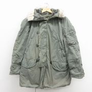 L★古着 長袖 ビンテージ ミリタリー ジャケット パーカー メンズ 70年代 70s N-3B ロング丈 ラグラン USA製 グレー系【spe】 26feb13