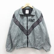 L★古着 長袖 ミリタリー ナイロン ジャケット メンズ 00年代 00s アーミー ARMY リフレクター ラグラン USA製 グレー 内側メッシュ【spe】 26mar16
