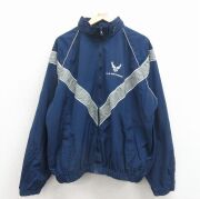 XL★古着 長袖 ミリタリー ナイロン ジャケット メンズ 00年代 00s USエアフォース リフレクター ラグラン USA製 紺 内側メッシュ【spe】 26mar16