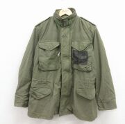 古着通販 XL☆古着 長袖 ミリタリー ジャケット メンズ 80年代 80s 紺