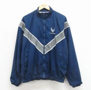 XL★古着 長袖 ミリタリー ジャケット メンズ USエアフォース リフレクター ラグラン USA製 ネイビー 内側メッシュ【spe】 26jun29