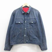 L★古着 ランチクラフト 長袖 ビンテージ ジージャン メンズ70年代 70s 紺 デニム 内側キルティング【spe】 26feb19