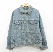 XL★古着 エディーバウアー 長袖 ジージャン メンズ 00年代 00s 大きいサイズ コットン 紺 デニム【spe】 26feb19