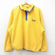 XL★古着 エルエルビーン LLBEAN 長袖 フリース ジャケット スナップT メンズ 90年代 90s ワンポイントロゴ USA製 黄他 イエロー 【spe】 25sep03 中古 アウター