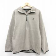 L★古着 EMS 長袖 ハーフジップ フリース ジャケット メンズ 90年代 90s ワンポイントロゴ USA製 薄ベージュ カーキ 【spe】 25sep13 中古 アウター