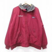 XL★古着 ランズエンド 長袖 ナイロン ジャケット メンズ 90年代 90s ワンポイントロゴ OLIVIERI ラグラン エンジ 内側フリース 【spe】 25sep17 中古 アウター