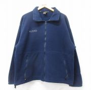 L★古着 コロンビア COLUMBIA 長袖 フリース ジャケット メンズ 90年代 90s ワンポイントロゴ USA製 紺 ネイビー 【spe】 25sep17 中古 アウター