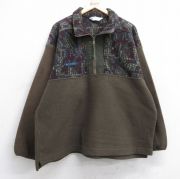 XL★古着 コロンビア COLUMBIA 長袖 ハーフジップ フリース ジャケット メンズ 90年代 90s ワンポイントロゴ USA製 濃緑 グリーン 【spe】 25sep26 中古 アウター