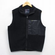 M★古着 ラルフローレン Ralph Lauren ポロジーンズ ブランド フリース ベスト メンズ ワンポイントロゴ 黒 ブラック 【spe】 25sep30 中古 アウター