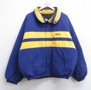 XL★古着 ノーティカ NAUTICA 長袖 ブランド ナイロン ダウン ジャケット メンズ ワンポイントロゴ リバーシブル 青 ブルー 【spe】 25oct01 中古 アウター
