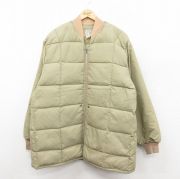 XL★古着 オービス ORVIS 長袖 キルティング ダウン ジャケット メンズ 70年代 70s ロング丈 ベージュ カーキ 【spe】 25oct01 中古 アウター