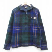 M★古着 ノースフェイス THE NORTH FACE 長袖 ハーフジップ フリース ジャケット メンズ ラグラン 紺他 ネイビー チェック 【spe】 25oct04 中古 アウター