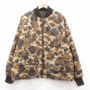 XL★古着 長袖 ナイロン ジャケット メンズ 90年代 90s ダックハンターカモ ウッドランドカモ リバーシブル ラグラン ベージュ他 カーキ 迷彩 【spe】 25oct17 中古 アウター