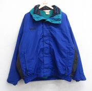 XL★古着 コロンビア COLUMBIA 長袖 ナイロン ジャケット メンズ 90年代 90s 大きいサイズ 青 ブルー 内側フリース 【spe】 25oct25 中古 アウター