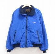 XL★古着 エディーバウアー 長袖 ナイロン ジャケット メンズ 90年代 90s USA製 青 ブルー 内側フリース 【spe】 25oct28 中古 アウター