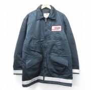 XL★古着 ゴールデンフリース 長袖 ナイロン ジャケット メンズ 80年代 80s AIRBORNE リフレクター ロング丈 USA製 紺 ネイビー 内側キルティング 【spe】 25oct28 中古 アウター