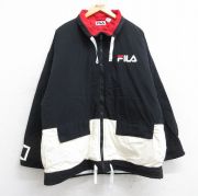XL★古着 フィラ FILA 長袖 ナイロン ジャケット メンズ 00年代 00s ビッグロゴ 黒他 ブラック 【spe】 25nov01 中古 アウター