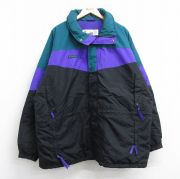 XL★古着 コロンビア COLUMBIA 長袖 ナイロン ジャケット メンズ 90年代 90s 大きいサイズ ロング丈 黒他 ブラック 【spe】 25nov01 中古 アウター