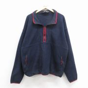 XL★古着 EMS 長袖 ハーフジップ フリース ジャケット メンズ 90年代 90s 大きいサイズ USA製 濃紺【spe】 25nov19
