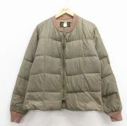 M★古着 エディーバウアー 長袖 ナイロン ダウン ジャケット メンズ 90年代 90s リップストップ 緑【spe】 25dec26