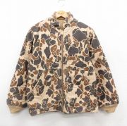 S★古着 10X 長袖 ジャケット メンズ 70年代 70s ダックハンターカモ リバーシブル USA製 ベージュ他 迷彩【spe】 25dec27