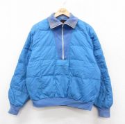 L★古着 エディーバウアー 長袖 ハーフジップ ダウン ジャケット メンズ 90年代 90s 水色【spe】 25dec27