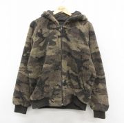 L★古着 カベラス 長袖 フリース ボア ジャケット パーカー メンズ 00年代 00s ラグラン 茶他 迷彩【spe】 26jan14
