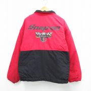 XL★古着 スイングスター 長袖 ナイロン ジャケット メンズ 90年代 90s スナップオン 大きいサイズ USA製 赤他 内側キルティング【spe】 26jan14