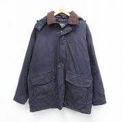 L★古着 セントジョンズベイ 長袖 ジャケット パーカー メンズ 襟レザー 紺 内側フリース【spe】 26jan14