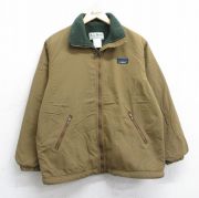 M★古着 エルエルビーン 長袖 ウォームアップ ジャケット メンズ 80年代 80s 濃ベージュ 内側フリース【spe】 26jan16