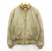 L★古着 エディーバウアー 長袖 オールパーパス ダウン ジャケット メンズ 80年代 80s ラグラン ボロ ベージュ系 内側キルティング【spe】 26feb12