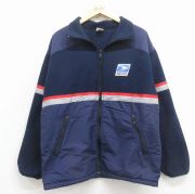 M★古着 長袖 フリース ジャケット メンズ 00年代 00s 郵便局 リフレクター USA製 紺【spe】 26feb18