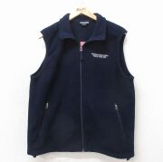 M★古着 ランズエンド フリース ベスト メンズ 00年代 00s リーマンブラザーズ 紺【spe】 26apr23