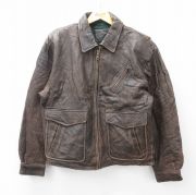 L★古着 セントジョンズベイ 長袖 レザー ジャケット メンズ 薄茶系 ブラウン 【spe】 25oct06 中古 アウター 革ジャン 皮ジャン