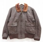 L★古着 長袖 ビンテージ ミリタリー レザー ジャケット メンズ 60年代 60s G-1 USA製 こげ茶 ブラウン 【spe】 25oct04 中古 アウター 革ジャン 皮ジャン