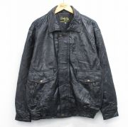 L★古着 長袖 レザー ジャケット メンズ 80年代 80s 黒 ブラック 【spe】 25oct27 中古 アウター 革ジャン 皮ジャン